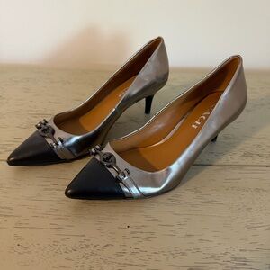 Coach 6.5 Lauri Pointed Toe Heels Silver Hardware 2.5” Heel Cap Toe